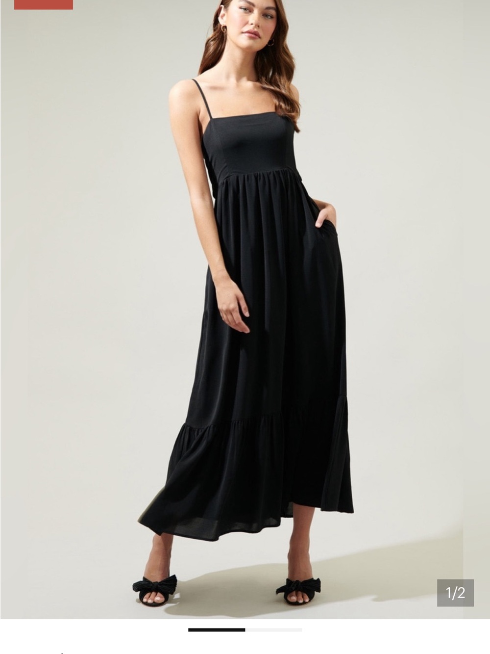NWT Sugarlips Delany Black Tie-Back Maxi Dress Size XL